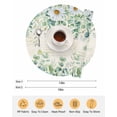 thumbnail image 6 of 15 Inch Round Placemats Set of 4, Green Eucalyptus Leaves Non Slip Heat Insulation PP Table Mats, Spring Daily Flowers Plants Beige Washable Place Mats for Kitchen Dining Party Table Decor, 6 of 7