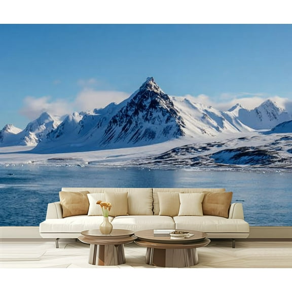 Peel and Stick Wallpaper south Spitsbergen Around fjord Hornsund Modern Art Wall Mural Decor Self Adhesive and Removable 69in x 98in