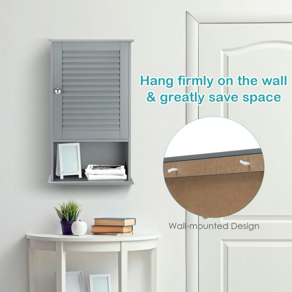 Finihen Bathroom Wall Cabinet, Wall Mounted Bathroom Cabinet, Medicine Cabinet, Bathroom Wall Mount Storage Cabinet Single Door with Height Adjustable Shelf, Gray Finihen Bathroom Wall Cabinet, Wall Mounted Bathroom Cabinet, Medicine Cabinet, Bathroom Wall Mount Storage Cabinet Single Door with Height Adjustable Shelf, Gray