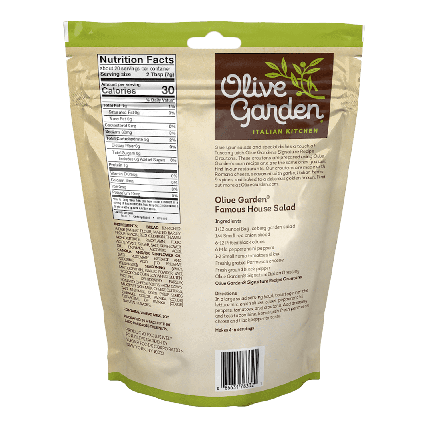 Olive Garden, Seasoned Croutons, Garlic and Romano, 5 oz Bag (Pack of 4)