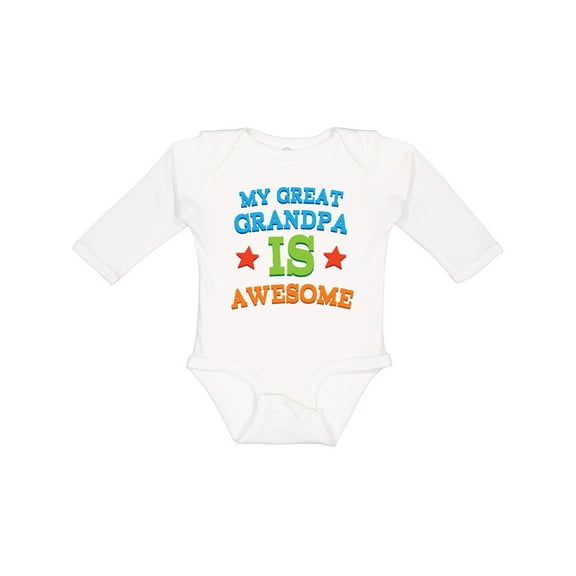 Inktastic My Great Grandpa is Awesome Grandkid Boys or Girls Long Sleeve Baby Bodysuit
