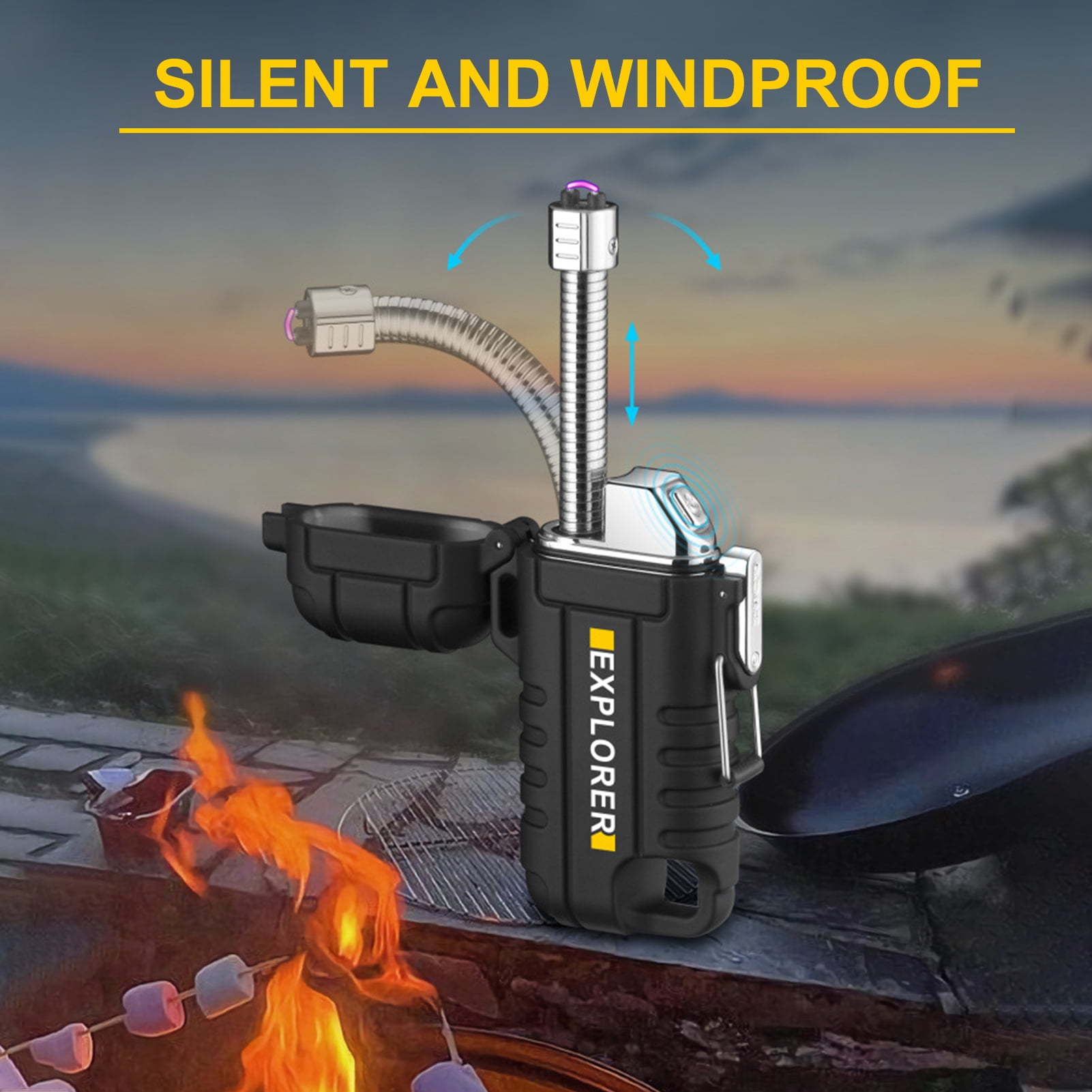Electric Lighter Portable Windproof USB Rechargeable Lighter Igniter for  Candle Camping Cooking BBQ - Walmart.ca