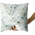 thumbnail image 2 of Spring Sage Green Leaf Pillow Covers 18x18 inch Set of 2 Eucalyptus Floral Watercolor Pillow Cases Modern Throw Pillows Cover Decor Gifts for Bed Couch Sofa Living Room, 2 of 7
