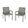 thumbnail image 7 of Crew Outdoor Mesh Dining Chairs with Aluminum Frame, Set of 2, Gray, Gray, 7 of 7