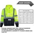 thumbnail image 3 of ProtectX Hi Vis Safety Hoodie for Men Women, Class 3 Reflective High Visibility Sweatshirt with Large Pocket, Long Sleeve Hooded Drawstring Pullover for Work & Construction, Green, X Large, 3 of 7