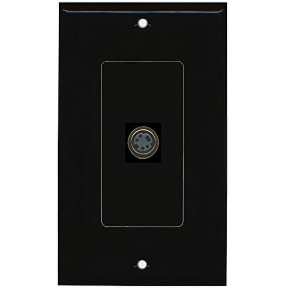 RiteAV Svideo (Black) Wall Plate 1 Gang Decorative Black