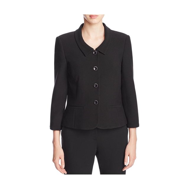 Finity Womens Fitted Four Button Blazer Jacket, Black, 8