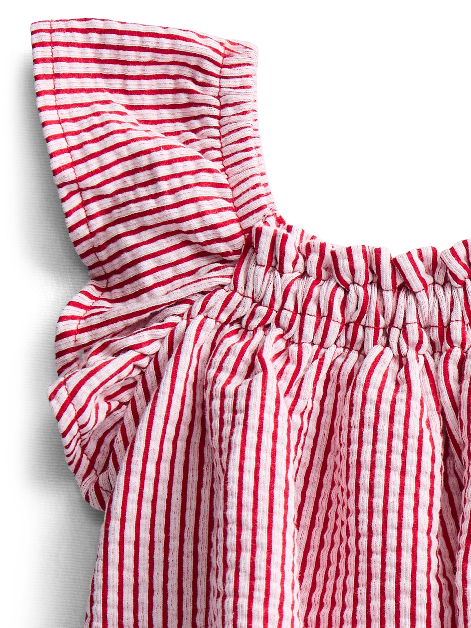 Wonder Nation Baby Girls Patriotic Seersucker Romper & Bloomers with Flutter-Sleeve, 2-Piece Set, Sizes 0–24M