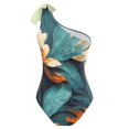 thumbnail image 5 of Gibobby Traje de Baño Sexy Bikini Nuevo traje de baño vintage para mujer, traje de baño sexy con un hombro, conjunto de falda para la playa estampada(Verde,M), 5 of 5