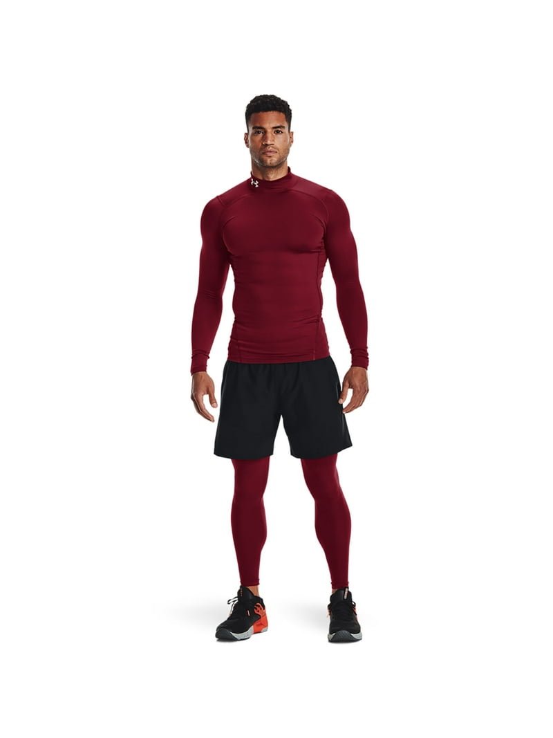 Under Armour Men's ColdGear Mock Neck Compression Shirt (Cardinal