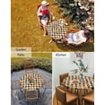 thumbnail image 6 of Fitted Maple Leaves Round Tablecloth, Black White Plaid Table Cover with Elastic Edge Waterproof, Thanksgiving Leaf Circle Table Covers for Kitchen Indoor Outdoor Picnic Party 36-44in, 6 of 6
