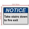 thumbnail image 2 of Take Stairs to Fire Exit Sign, Industrial Fire Exit Sign 8"x12" UV Resistant for Indoor Outdoor Workplace, 2 of 7