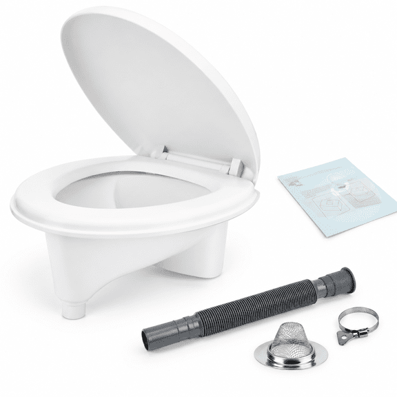 All-in-One DIY Composting Toilet Kit with Diverter and Matching Toilet Seat