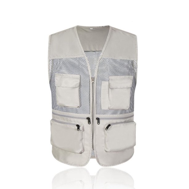 Neries Chaqueta de pesca de verano con bolsillos delanteros Tamaño múltiple CHEIST CHAIST CHAISTWEAT HOMBRES OUTERWAR VESTIDOS ACCESORIOS DE JUEGOS AIRNIOS ACCESORIOS CUENTION GRIS / XXL Scienceny OD003201-23