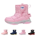 thumbnail image 4 of XXWXYD Kids Boot Girls Boys Snow Boots Outdoor Warm Comfortable Non Slip Mid Calf Padded Small Big Kids Winter Shoes for Simple Casual Breathable Shoe(3.5-4 Years,Pink), 4 of 9
