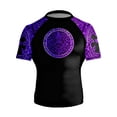 thumbnail image 2 of Raven Fightwear Men's Aztec Ranked Jiu Jitsu BJJ Rash Guard Short Sleeve MMA Purple, 2 of 3