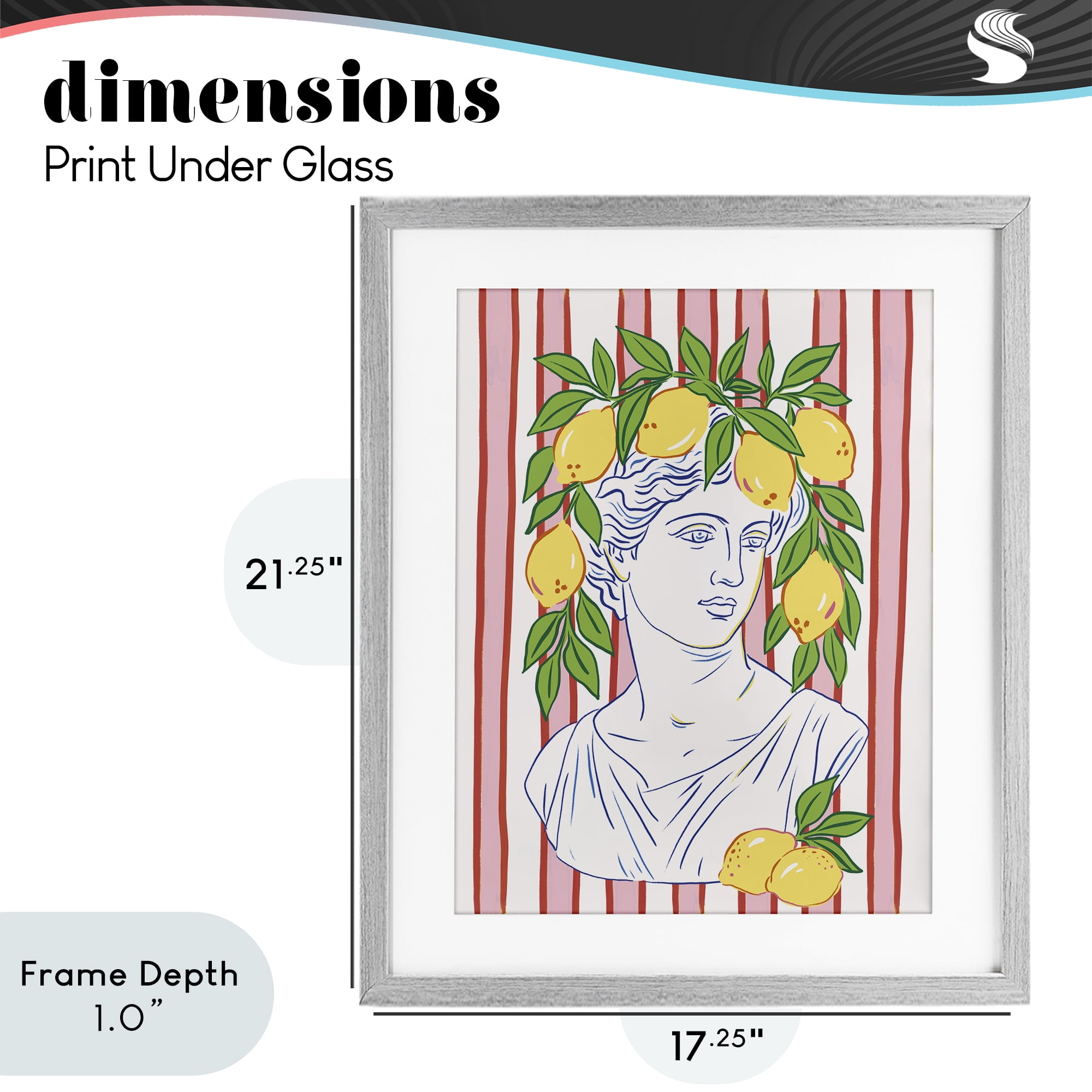 Stupell Industries La Limona Sculpture Face Gray Framed Print Under Glass, design by Radhika Modi