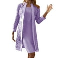 thumbnail image 1 of JUNWELL Robe Deux Pièces pour Mère de la Mariée Élégante Moulante Formelle Robe d'Invitée de Mariage Décontractée à Découpes Cardigan Moulant Robe Midi Ensembles, 1 of 5