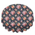 thumbnail image 2 of Pioneer Flower Floral Print Pattern Round Tablecloth 70"x70", Wrinkle Resistant Wipeable Table Cover for Kitchen Dining Room Picnic Patio and Party, 2 of 6