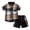 Brown, variant on Sopiago Boys Clothes Shorts Sets Plaid Short Sleeve Hooded Button Shirt and Jogger Shorts for Kids Summer Outfits Orange,5-6 Years