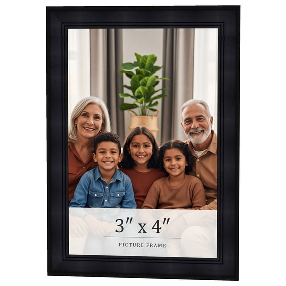 3x4 IN Frame Black Passaggi Solid Wood Picture Frame Width 1.5 Inches | Interior Frame Depth 0.5