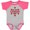 Heather and Hot Pink, variant on Inktastic My First Canada Day with Red and White Maple Leaves Boys or Girls Baby Bodysuit