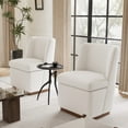thumbnail image 3 of Kidol & Shellder Accent Chairs 4PCS Boucle Modern Living Room Chair with Thickened Cushion, Curved Back Fabric Lounge Chair with Solid Wooden Base Easy to Assemble, White, 3 of 8