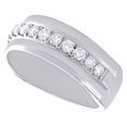 thumbnail image 3 of 14K White Gold Round Diamond Wedding Band Single Row Prong Set 8mm Ring 3/4 CT., 3 of 5