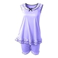 thumbnail image 6 of BUIGTTKLOP Satin Pajamas Sets for Women Sleeveless Bowknot Tank Tops Elastic Waisted Shorts Soft Loungewear, 6 of 6