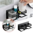thumbnail image 1 of Decoration Bathroom Storage Rack – Functional Storage Shelf With Two Toothbrush Holders And Stainless Steel Guardrails For Stability, 1 of 7