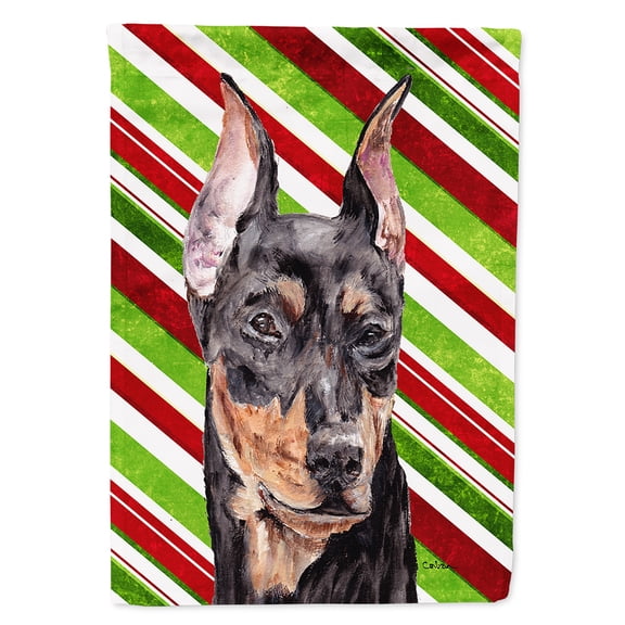 German Pinscher Candy Cane Christmas Garden Flag