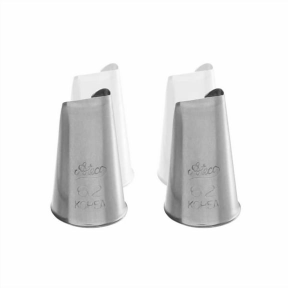 Ateco 62 Curved Petal Piping Cake Decorating Tubes, Plain Tips Bakeware (2 Pc)