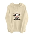 thumbnail image 2 of Aimik Women's Cute Cow Graphic Hoodies Sweatshirts Long Sleeve Pullover Tops with Drawstring Pockets Fall Loose Comfy Hoodied Tops, 2 of 6