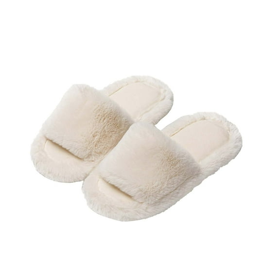 Fesfesfes Women'S Shoes Women's Memory Sponge Slippers House Bedroom Slippers For Women Fuzzy Plush Comfy Lined Slide Shoes 6.5-7(38-39)