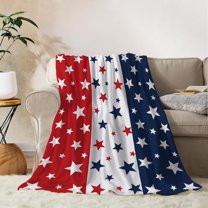 American Flag Throw Blanket Patriotic 4th of July Memorial Day Fourth of July Throw Blanket for Couch Sofa Bed Soft Fleece Blankets Stars and Stripes Red White Blue Veteran Blanket 50x60