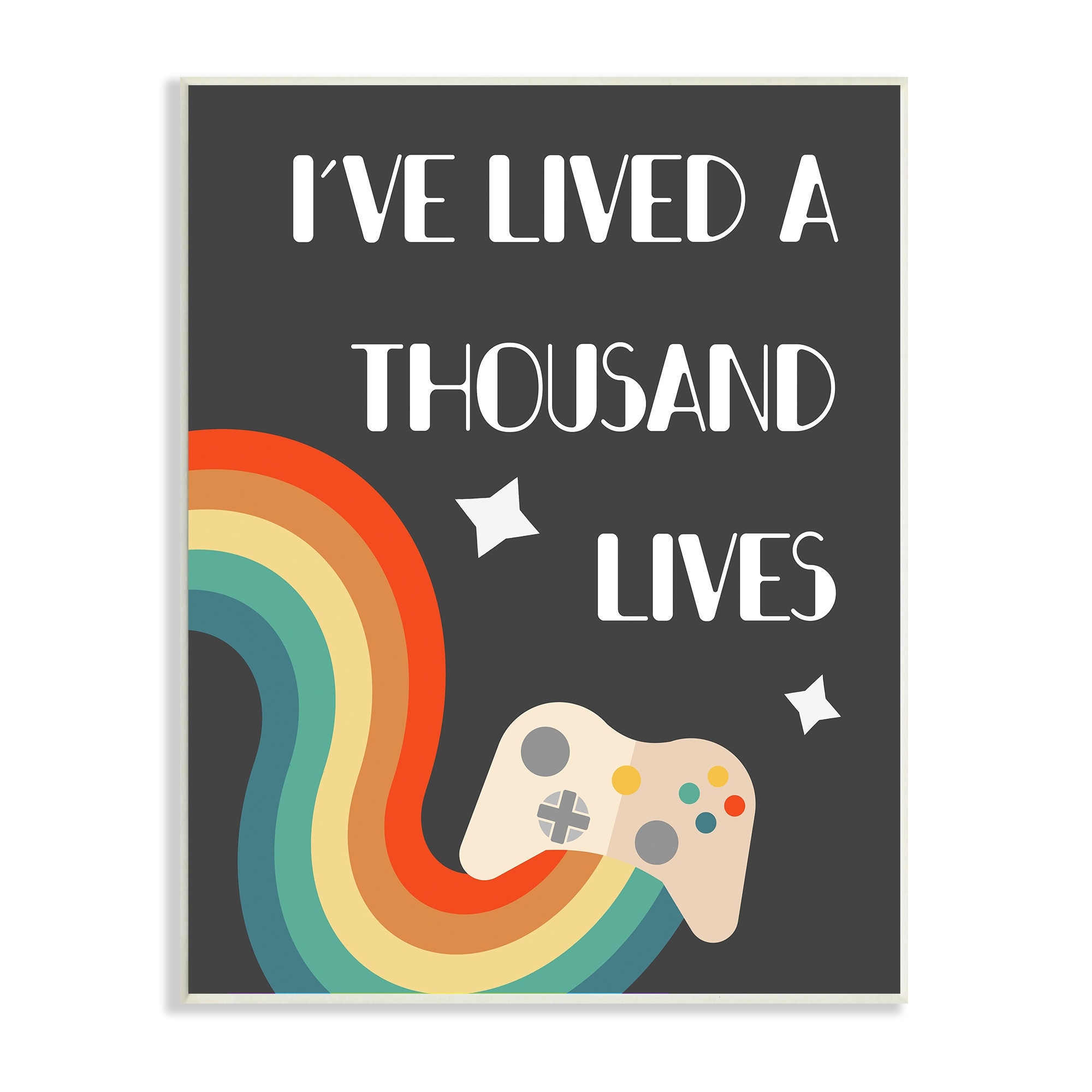 Stupell Industries I've Lived a Thousand Lives Video Game Phrase, 13 x 19, Design by Daphne Polselli