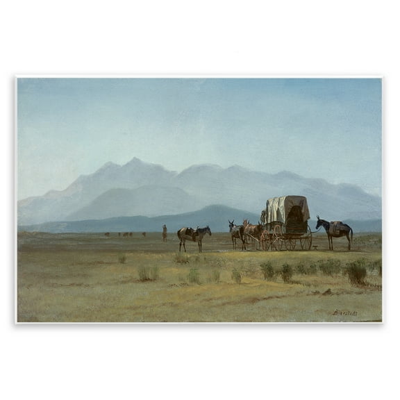 Stupell Industries Classic Bierstadt Surveyor's Wagon Landscape & Nature Painting Unframed Art Print Wall Art, 15 x 10