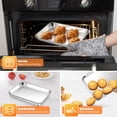 thumbnail image 6 of 1 Pack Baking Sheet, 9 x 7 Inches Stainless Steel Cookie Tray for Baking Cooking Toasting, Mini Metal Toaster Oven Baking Pan Non Stick, Rustproof & Mirror Finish, Dishwasher Safe, 6 of 7