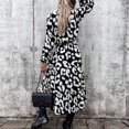 thumbnail image 4 of Herrnalise Women’s Dresses Summer 2024 Fashion Casual Leopard Print V-NeckHigh Waist Long Sleeve Long Dress S-XL, 4 of 7