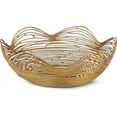 thumbnail image 2 of Mela Artisans Large Gold Wire Fruit Basket Kitchen Counter - Gurez Valley Design, Decorative Round Wire Basket, Modern Metal Vegetable & Fruit Bowl, Cute Farmhouse Table Décor, 12”x4.5”x 6”, 2 of 7