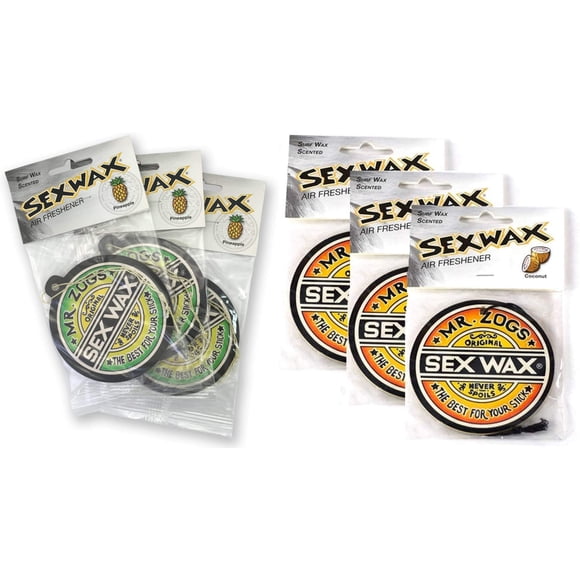 Ambientadores Mr Zogs Sex Wax, paquete de 6, coco y piña