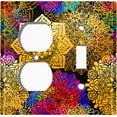 thumbnail image 4 of Metal Light Switch Plate Cover Rainbow Mandala Flower Tile Pattern MDL093, 4 of 13