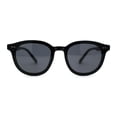 thumbnail image 3 of Hipster Round Horn Rim Inset Lens Thin Plastic Sunglasses All Black, 3 of 4