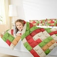 thumbnail image 4 of jejeloiu Building Block Print Bedding Comforter Set,Colorful Funny Toy Twin Comforter Sets,Abstract Striped Plaid Bedding Set For Kids,Super Cozy Room Decor Reversible,2 Pieces, 4 of 8