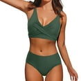 thumbnail image 1 of Kcodviy Women High Waisted Bikini Leopard Swimsuit Women Plus Size Push Up Two Piece Board Shorts Swimsuits for Women Swimsuits Vintage Swimsuit Two Piece Retro Ruched High Waist Print Bikini Set, 1 of 9