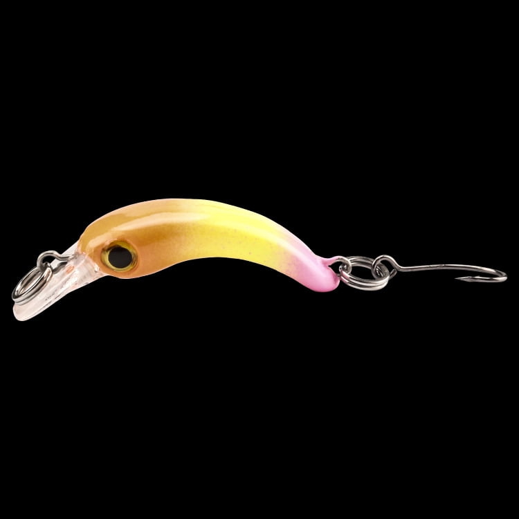 2PC Fishing Lures Jigs 1.5g Small Minnow Lure Micro Bait Mini Bow Single Hook Lure Fake Bait Rock Craw Micro Casting Type