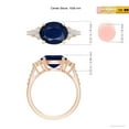 thumbnail image 5 of ANGARA Natural 3.3 Ct Sapphire Ring with Trio Diamond Accents in 14K Rose Gold for Women (Size-10x8mm) | September Birthstone, Anniversary, Jewelry Gift for Women | Natural Sapphire Ring, 5 of 10