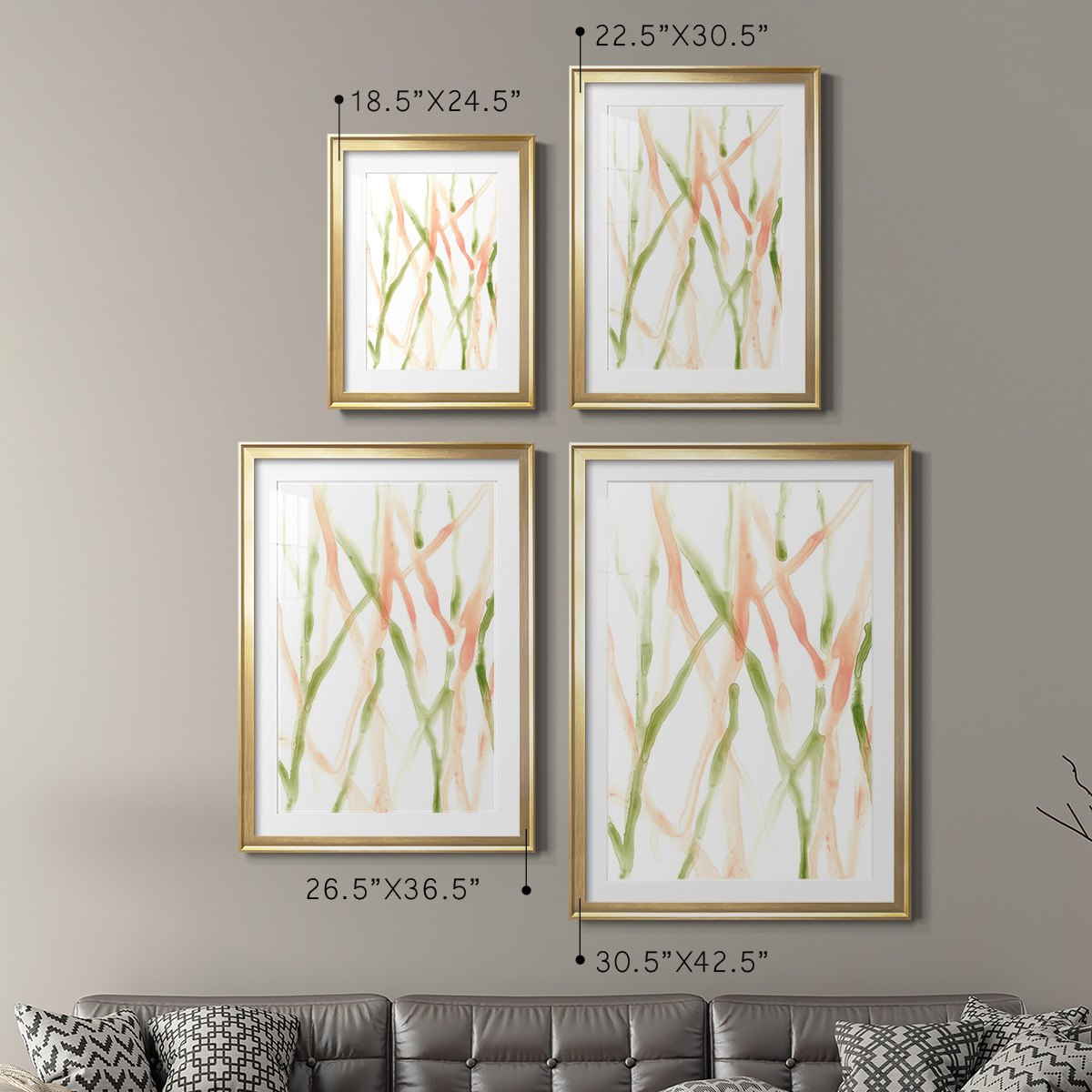 Wexford Home Runnel XIII Premium Framed Print, 22.5" x 30.5" - Ready to Hang, Gold (Set of 2)