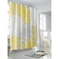 thumbnail image 3 of Fsddascl Yellow White Shower Curtain Set - Extra Long 72" x 96" Washable Bathtub Curtain with 12 Hooks, Abstract Grey Chrysanthemum Flower Floral Waterproof Fabric Stall Shower Curtains for Bathroom, 3 of 6