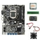 thumbnail image 1 of Placa base B75 BTC Mining + CPU + ventilador + DDR3 4 GB 1600 Mhz RAM + 128 G SSD + cable SATA + cable de interruptor LGA1155 8X negro, negro, 1 of 5